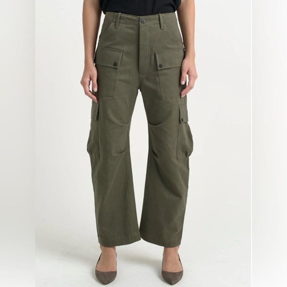 Jamie Haller The Fatigues Cargo Pants Curve Barrel Leg Olive Size 4